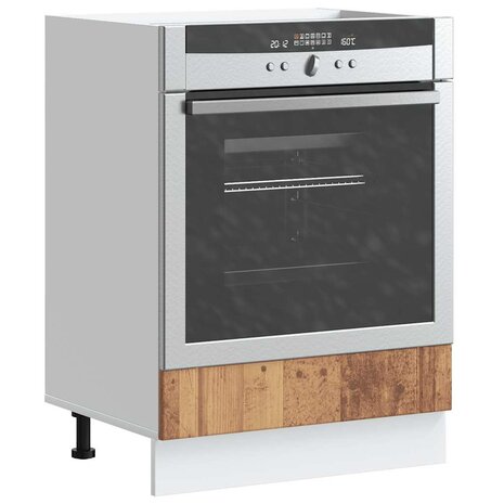Ovenkast Lucca bewerkt hout oud houtkleurig 1