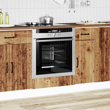 Ovenkast Lucca bewerkt hout oud houtkleurig 3