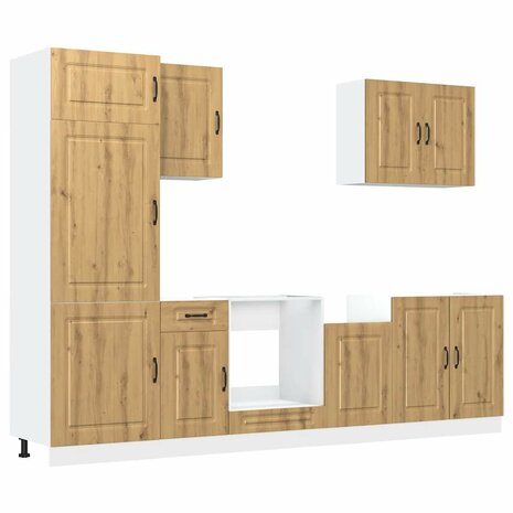 7-delige Keukenkastenset Kalmar bewerkt hout artisanaal eiken 2