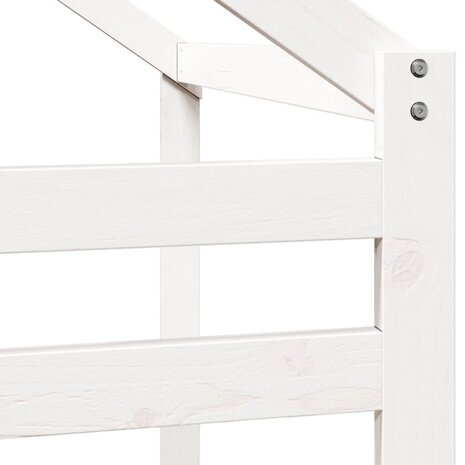 Kinderbedhuisje 198x87x113 cm massief grenenhout wit 7