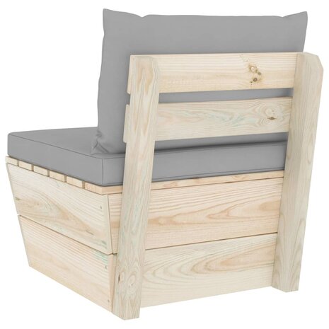 Tuinmiddenbank met kussens pallet geïmpregneerd vurenhout 5