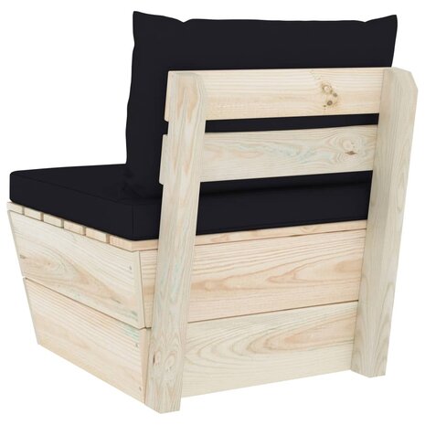 Tuinmiddenbank met kussens pallet geïmpregneerd vurenhout 5