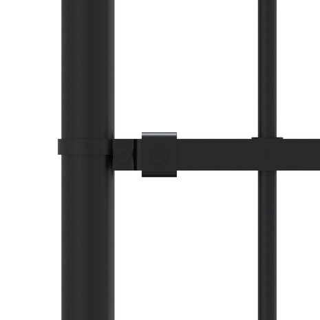 Tuinhek met spijlpunten 222 cm gepoedercoat staal zwart 4