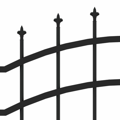 Tuinhek met spijlpunten 222 cm gepoedercoat staal zwart 5