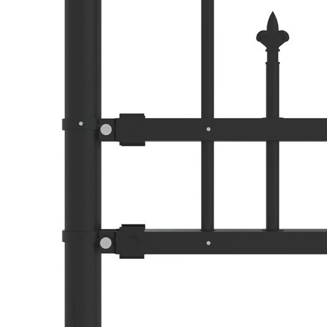 Tuinhek met spijlpunten 222 cm gepoedercoat staal zwart 4
