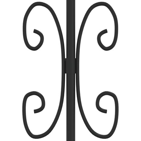 Tuinhek met spijlpunten 222 cm gepoedercoat staal zwart 5