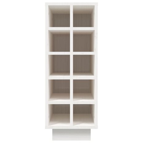 Wijnkast 23x34x61 cm massief grenenhout wit 5