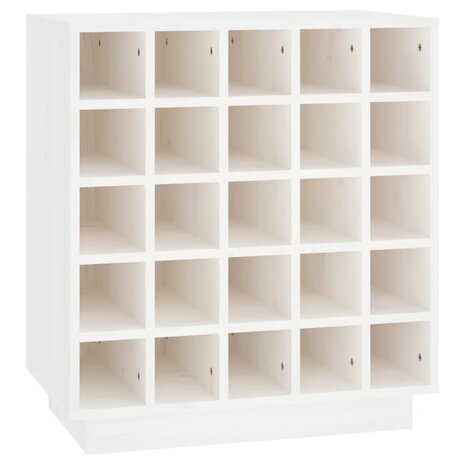 Wijnkast 55,5x34x61 cm massief grenenhout wit 2