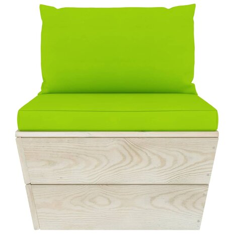 Tuinmiddenbank met kussens pallet geïmpregneerd vurenhout 3