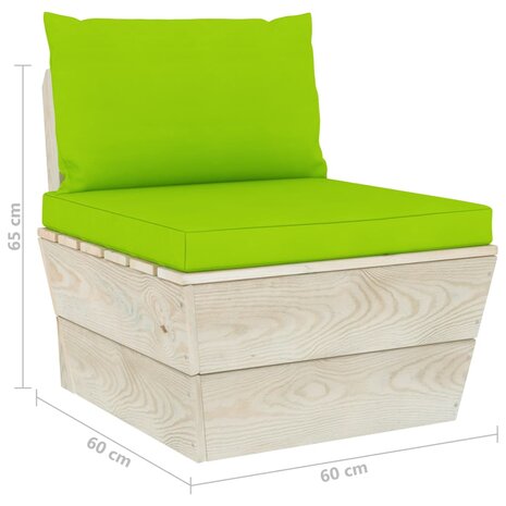 Tuinmiddenbank met kussens pallet geïmpregneerd vurenhout 7