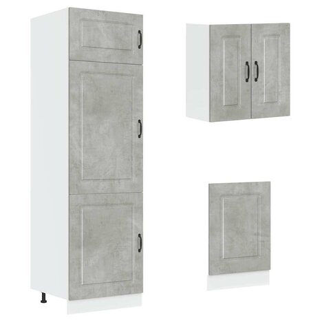 8-delige Keukenkastenset Kalmar bewerkt hout betongrijs 5