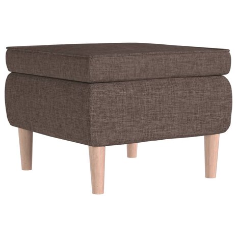 Kruk met houten poten stof taupe 2