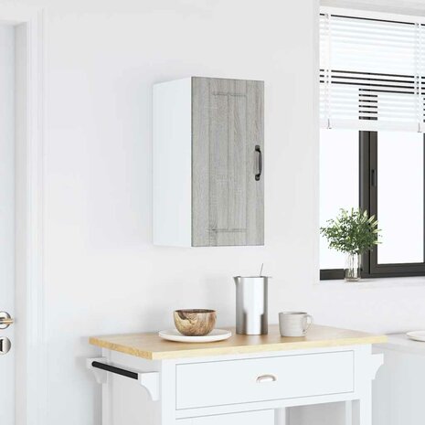Keukenwandkast Lucca bewerkt hout grijs sonoma eikenkleur 2