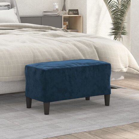 Bankje 70x35x41 cm fluweel blauw 1