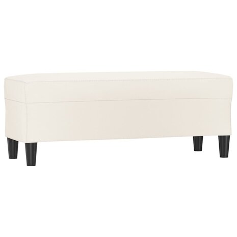 Bankje 100x35x41 cm kunstleer crèmekleurig 2