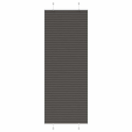 Plissé rolgordijn 75x200 cm stofbreedte 74,4 cm polyester zwart 1
