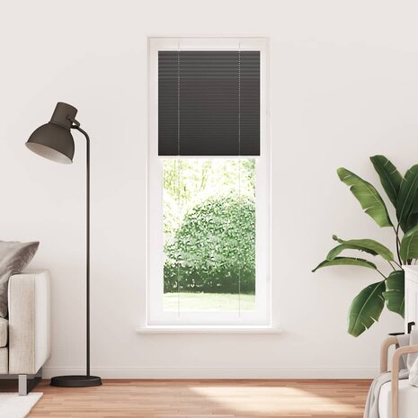 Plissé rolgordijn 75x200 cm stofbreedte 74,4 cm polyester zwart 2