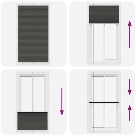 Plissé rolgordijn 110x200cm stofbreedte 109,4cm polyester zwart 7