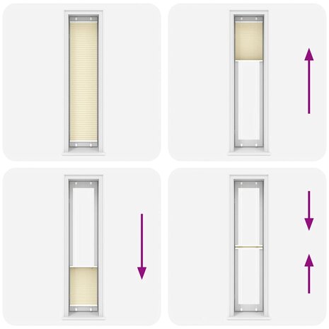 Plissé rolgordijn 40x200 cm stofbreedte 39,4 cm polyester crème 5