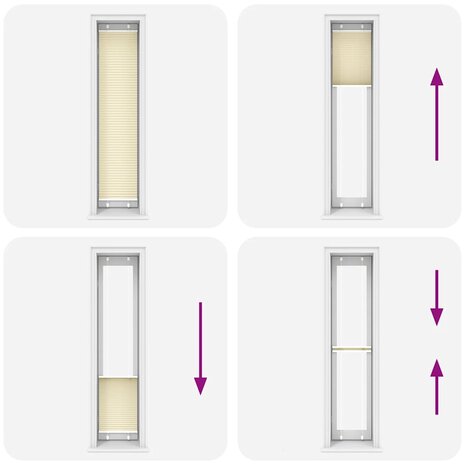 Plissé rolgordijn 45x200 cm stofbreedte 44,4 cm polyester crème 5