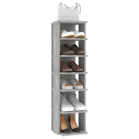 Schoenenkast 27,5x27x102 cm bewerkt hout betongrijs 6