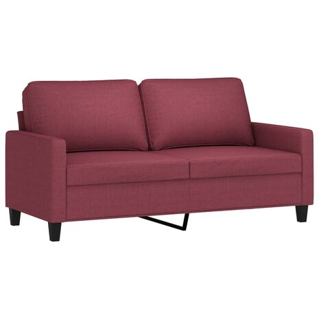 2-delige Loungeset met kussens stof wijnrood 4
