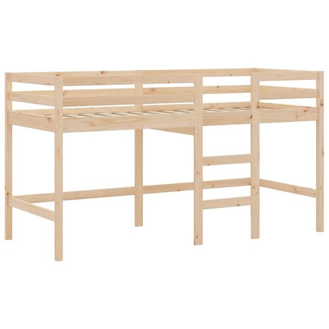 Kinderhoogslaper met tunnel 90x200 cm massief grenenhout roze 9