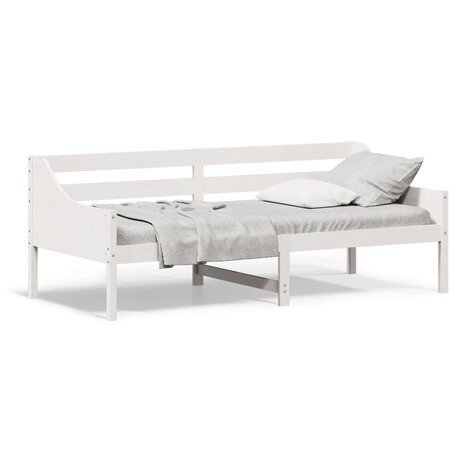 Slaapbank zonder matras 90x200 cm massief grenenhout wit 2