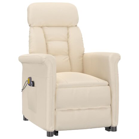 Massagestoel elektrisch microvezelstof beige 3