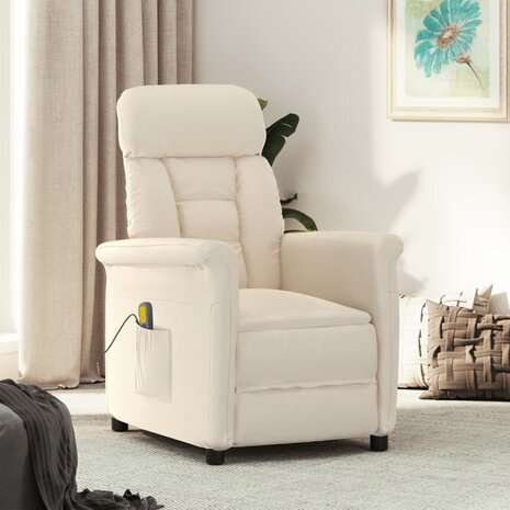 Massagestoel microvezelstof beige 1