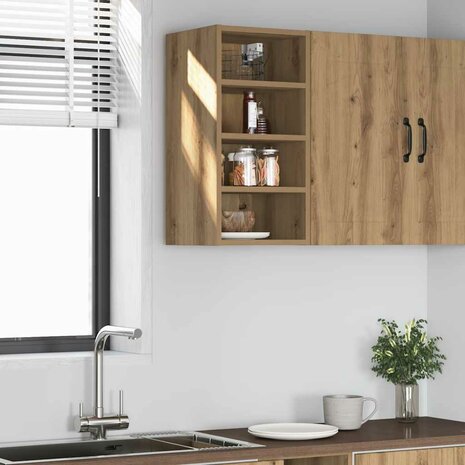 Hangkast Riga 30x29,5x60 cm bewerkt hout artisanaal eikenkleur 1