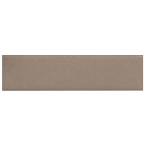 Wandpanelen 12 st 1,08 m² 60x15 cm kunstleer cappuccinokleurig 3