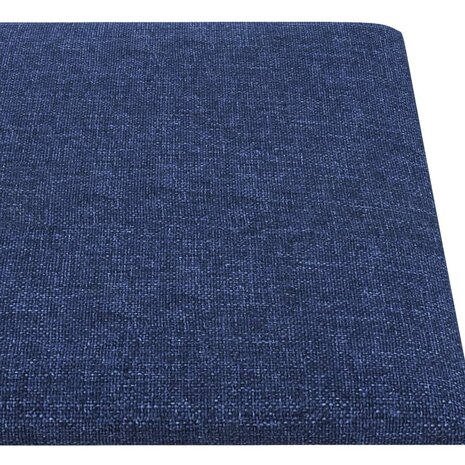 Wandpanelen 12 st 1,62 m² 90x15 cm stof blauw 5