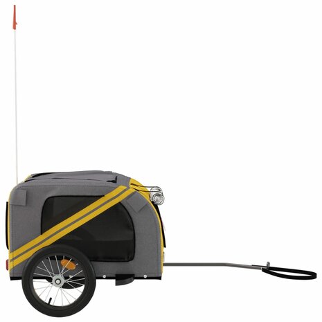 Hondenfietstrailer oxford stof en ijzer geel en grijs 6