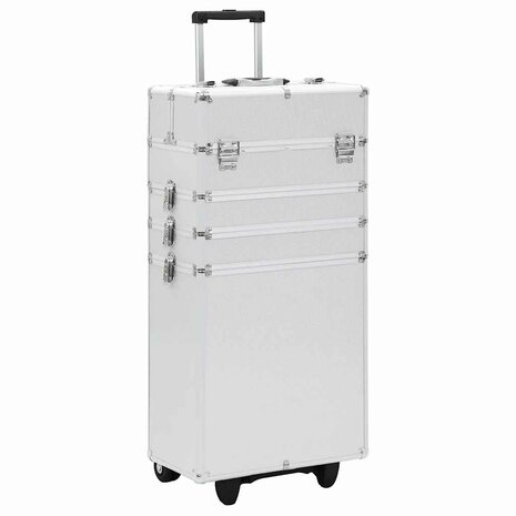 Make-up trolley aluminium zilverkleurig 1