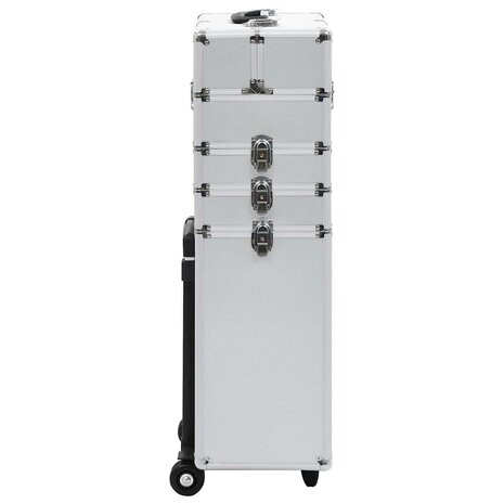 Make-up trolley aluminium zilverkleurig 3