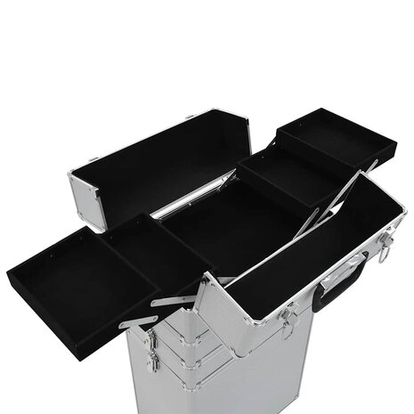 Make-up trolley aluminium zilverkleurig 9