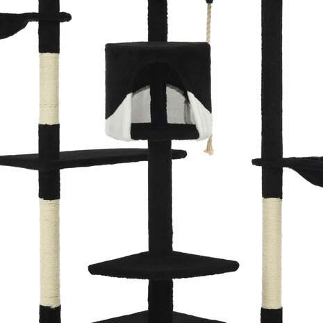 Kattenkrabpaal met sisal krabpalen 203 cm zwart en wit 5