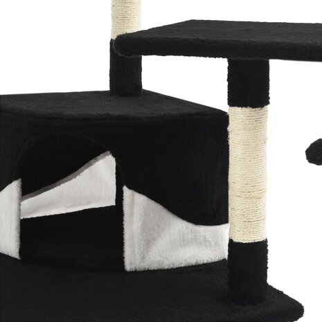 Kattenkrabpaal met sisal krabpalen 203 cm zwart en wit 6