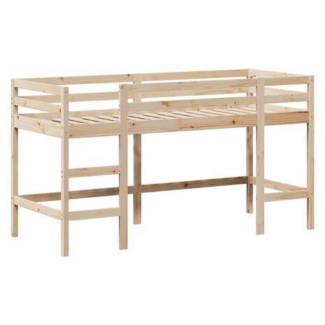 Halfhoogslaper met ladder en bedhuis grenenhout 90x200 cm 5