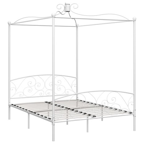 Hemelbedframe metaal wit 180x200 cm 2