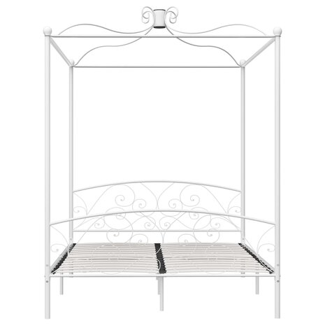 Hemelbedframe metaal wit 180x200 cm 3
