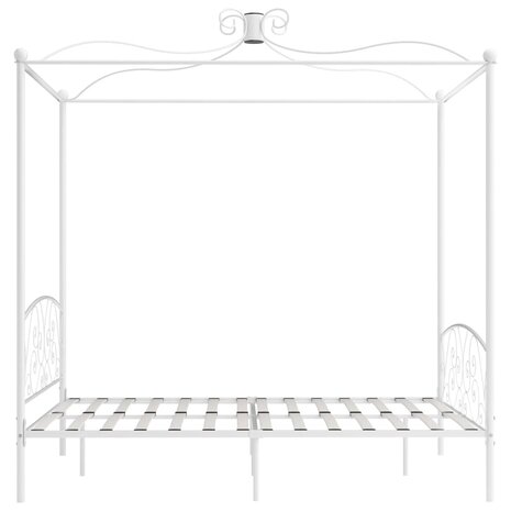 Hemelbedframe metaal wit 180x200 cm 4