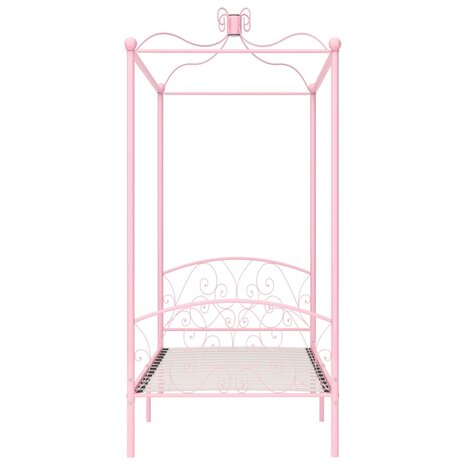Hemelbedframe metaal roze 90x200 cm 3