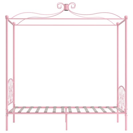 Hemelbedframe metaal roze 90x200 cm 4