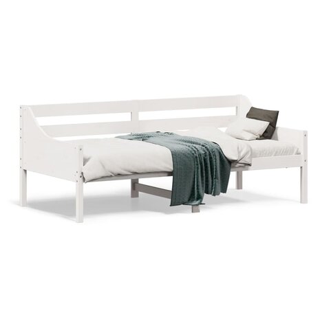 Slaapbank zonder matras 75x190 cm massief grenenhout wit 2