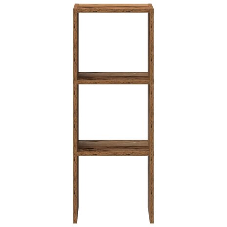 Boekenkast stapelbaar 30x30x80 cm bewerkt hout oud houtkleurig 4