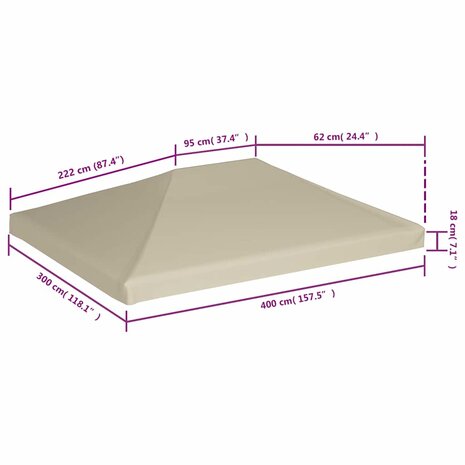 Prieeldak 310 g/m² 4x3 m beige 6
