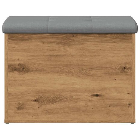 Opbergbankje 62x42x45 cm bewerkt hout artisanaal eikenkleur 3