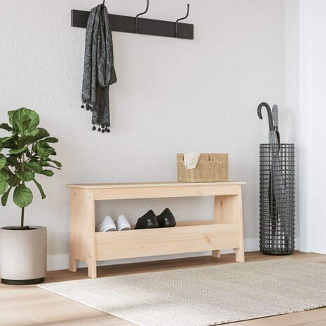 Halbankje 100x28x45 cm massief grenenhout 1